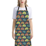 Camping Van Pattern Print Bib Apron With Pocket