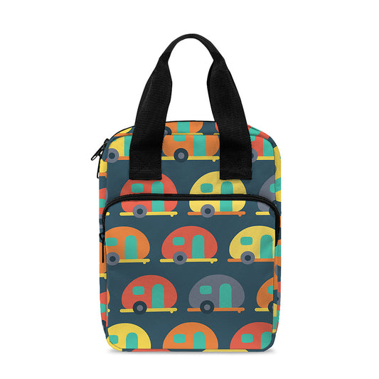 Camping Van Pattern Print Bible Tote Bag
