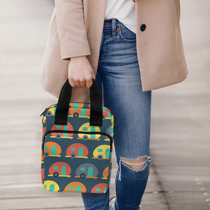 Camping Van Pattern Print Bible Tote Bag