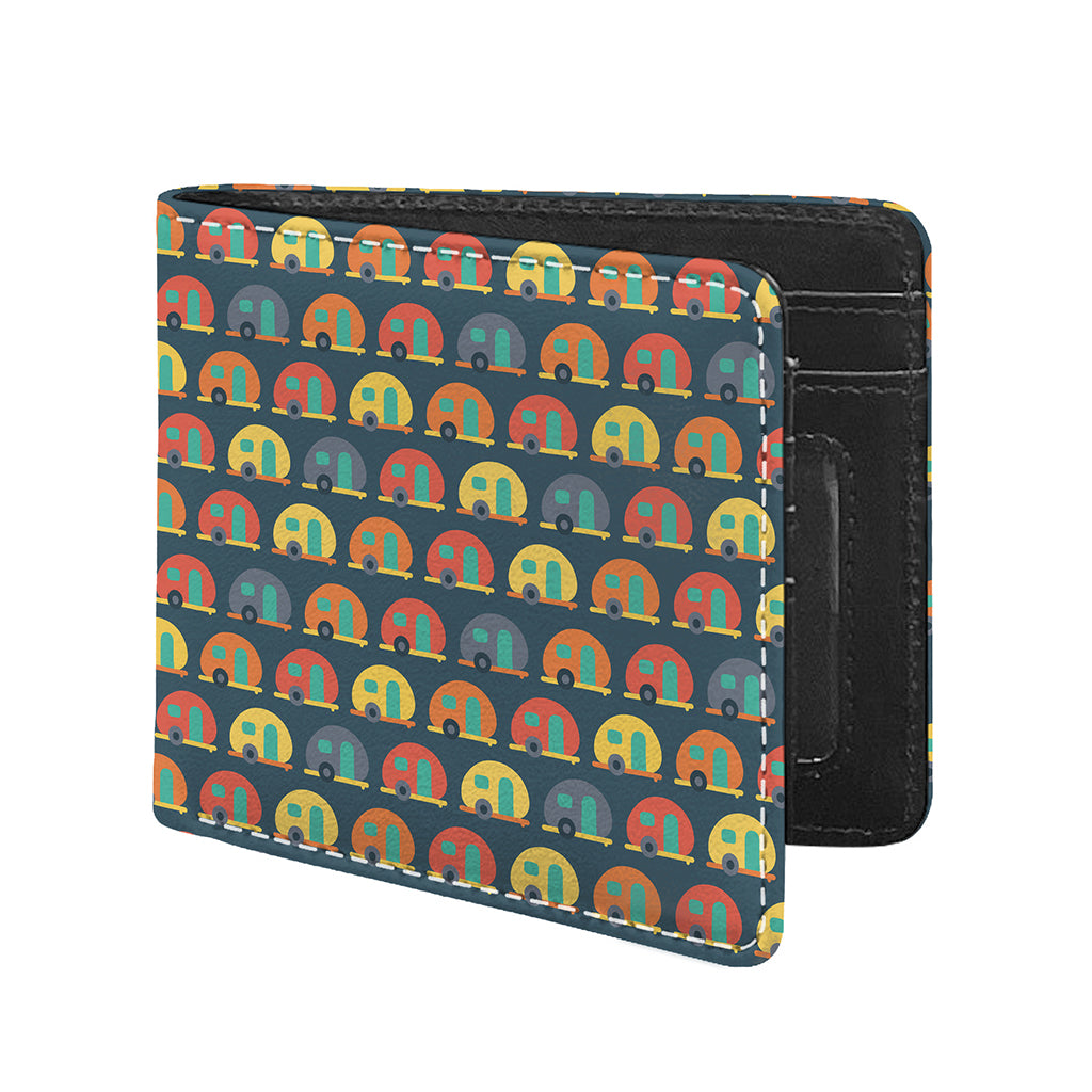 Camping Van Pattern Print Bifold Wallet