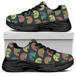 Camping Van Pattern Print Black Chunky Shoes