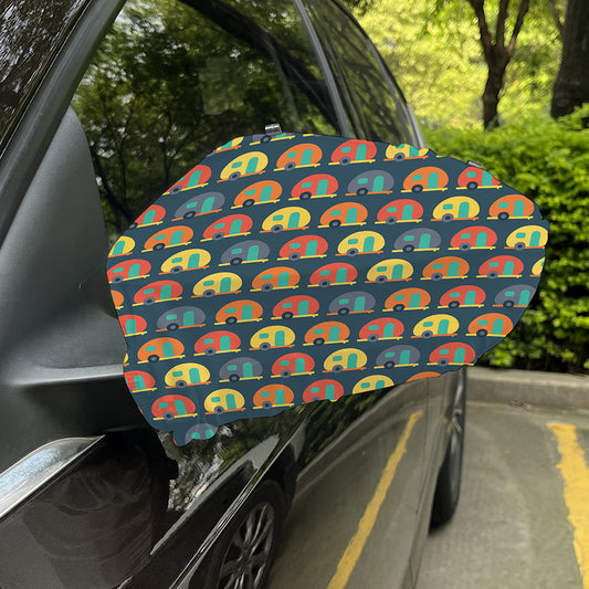 Camping Van Pattern Print Car Side Mirror Covers