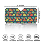 Camping Van Pattern Print Car Windshield Sun Shade