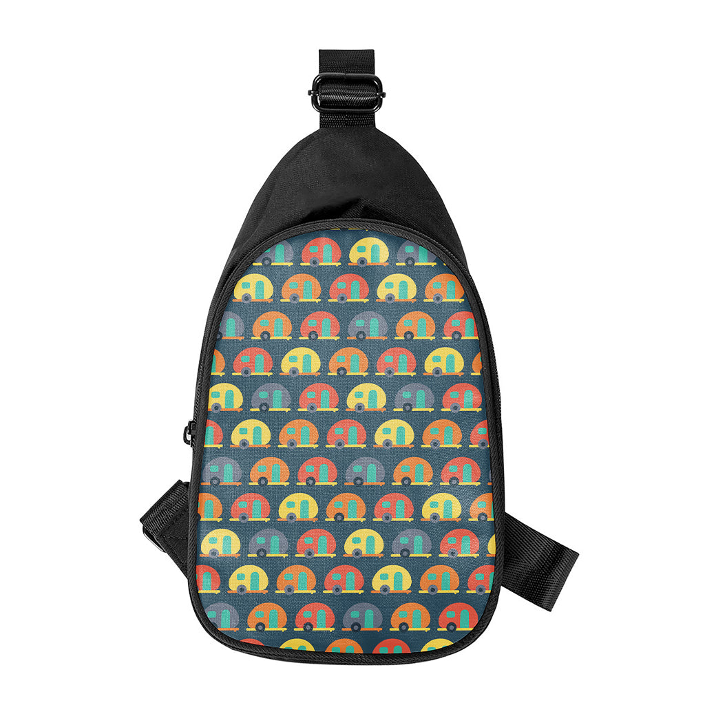 Camping Van Pattern Print Chest Bag