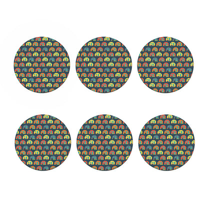 Camping Van Pattern Print Coaster Set