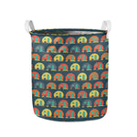 Camping Van Pattern Print Collapsible Laundry Basket