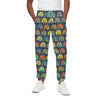 Camping Van Pattern Print Cotton Pants