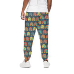 Camping Van Pattern Print Cotton Pants