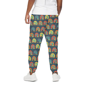 Camping Van Pattern Print Cotton Pants