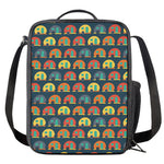 Camping Van Pattern Print Crossbody Lunch Bag