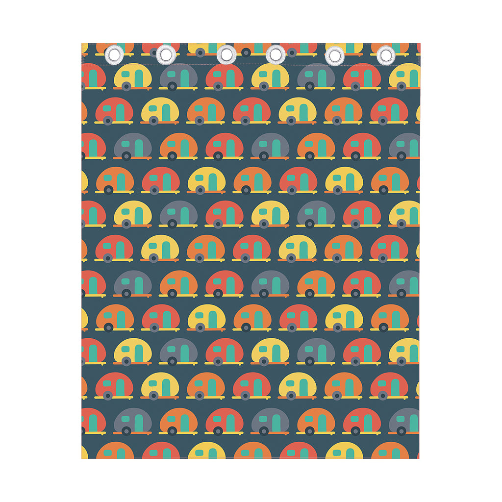 Camping Van Pattern Print Curtain