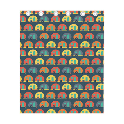 Camping Van Pattern Print Curtain