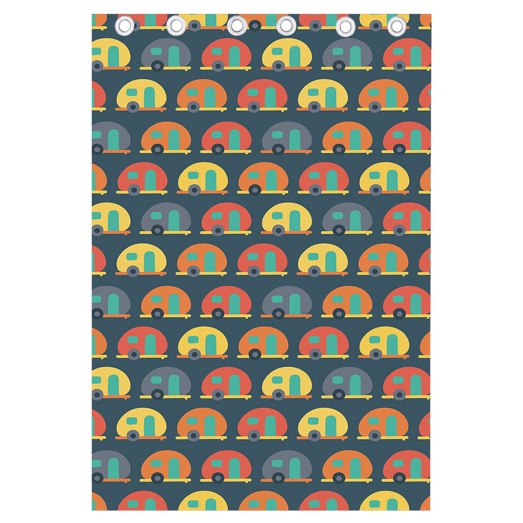 Camping Van Pattern Print Curtain