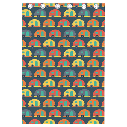 Camping Van Pattern Print Curtain