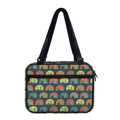 Camping Van Pattern Print Double Strap Bible Bag