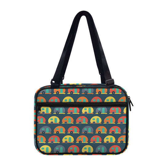 Camping Van Pattern Print Double Strap Bible Bag