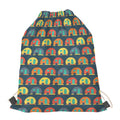 Camping Van Pattern Print Drawstring Bag