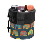 Camping Van Pattern Print Drawstring Makeup Bag