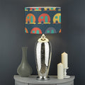 Camping Van Pattern Print Drum Lamp Shade