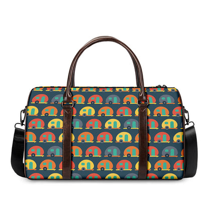 Camping Van Pattern Print Duffle Bag