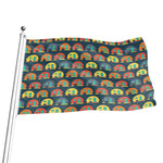 Camping Van Pattern Print Flag