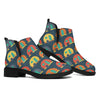 Camping Van Pattern Print Flat Ankle Boots
