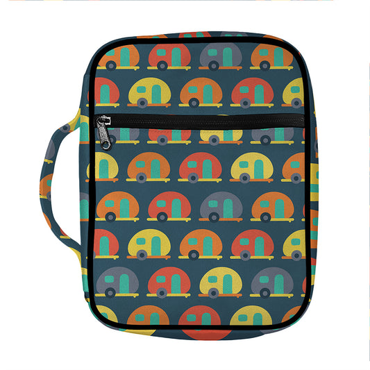 Camping Van Pattern Print Front Pocket Bible Bag