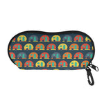 Camping Van Pattern Print Glasses Case