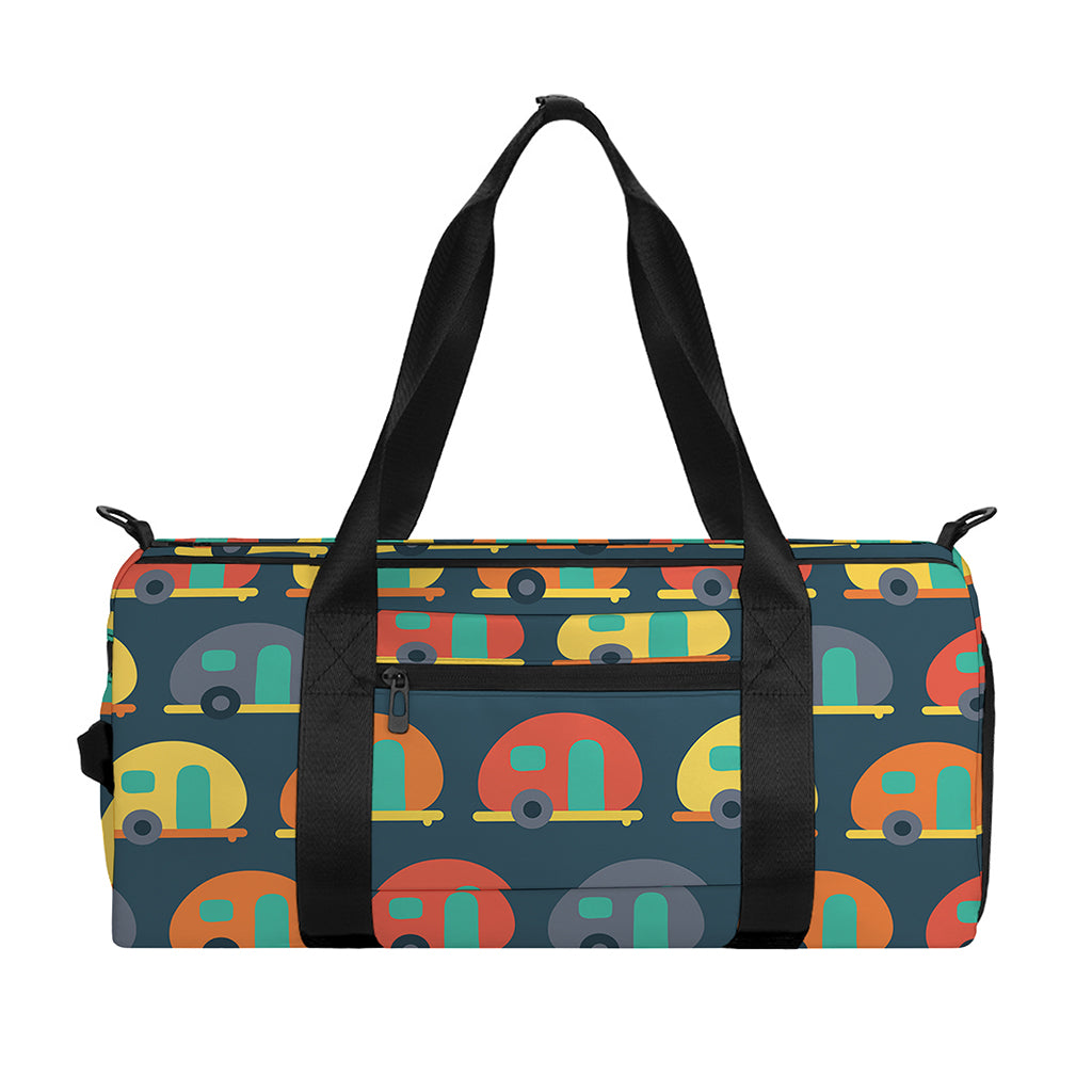 Camping Van Pattern Print Gym Bag