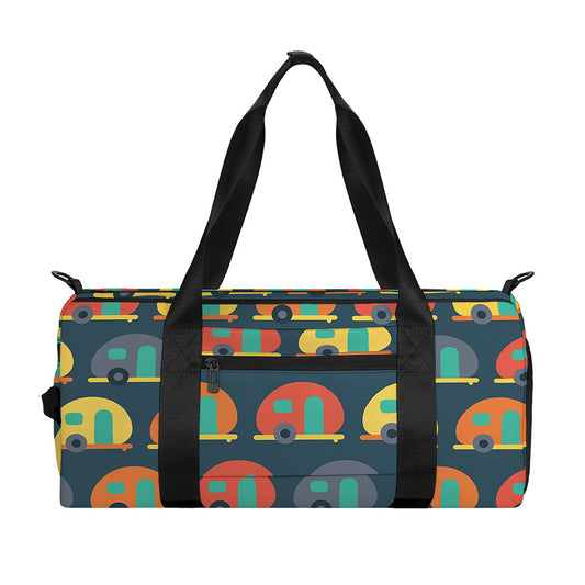 Camping Van Pattern Print Gym Bag