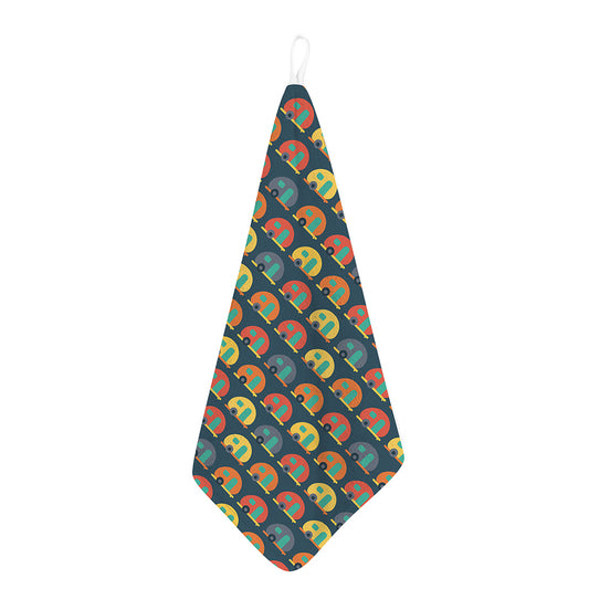 Camping Van Pattern Print Hand Towel