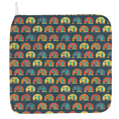 Camping Van Pattern Print Hand Towel