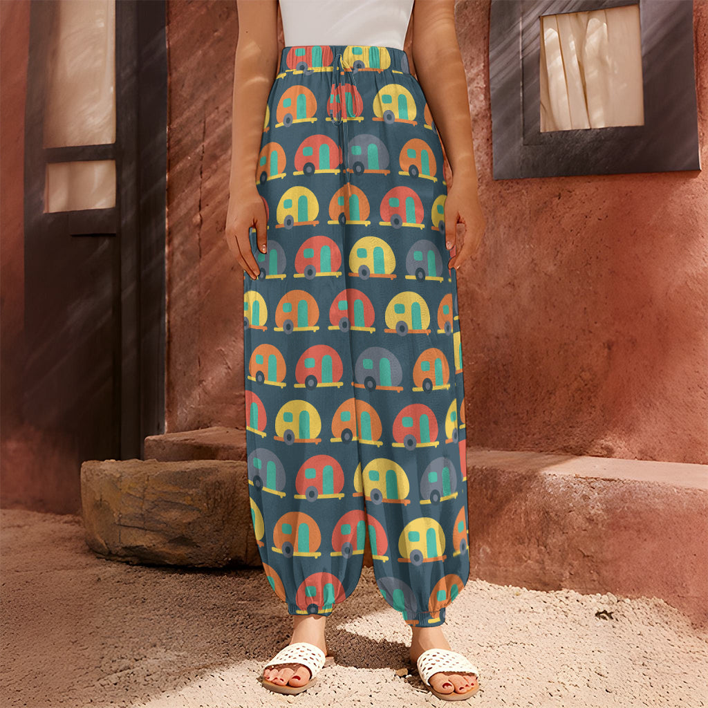 Camping Van Pattern Print Harem Pants