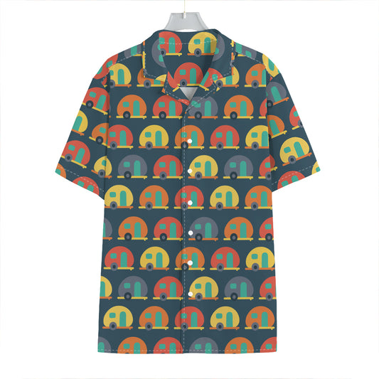 Camping Van Pattern Print Hawaiian Shirt