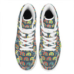 Camping Van Pattern Print High Top Leather Sneakers