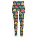 Camping Van Pattern Print High-Waisted Pocket Leggings