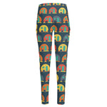 Camping Van Pattern Print High-Waisted Pocket Leggings