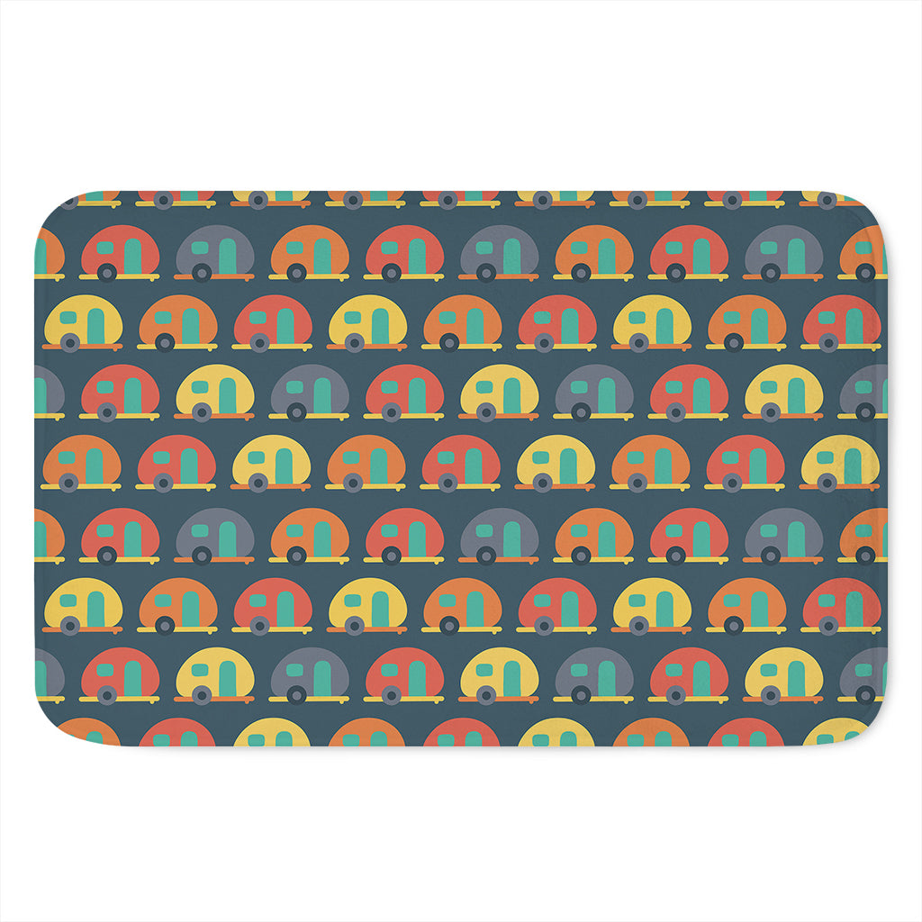 Camping Van Pattern Print Indoor Door Mat