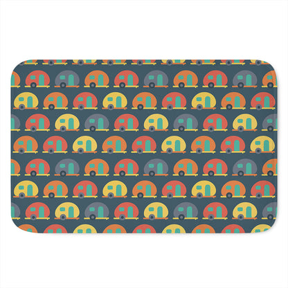 Camping Van Pattern Print Indoor Door Mat