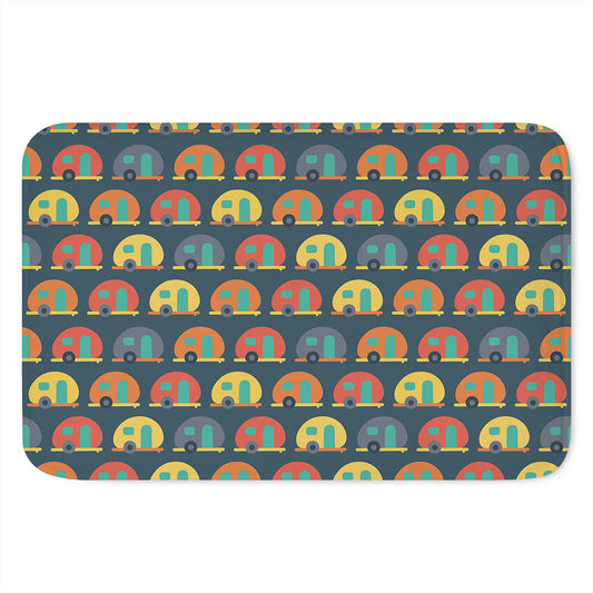 Camping Van Pattern Print Indoor Door Mat