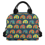 Camping Van Pattern Print Insulated Lunch Bag