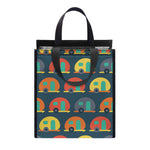 Camping Van Pattern Print Insulated Lunch Tote