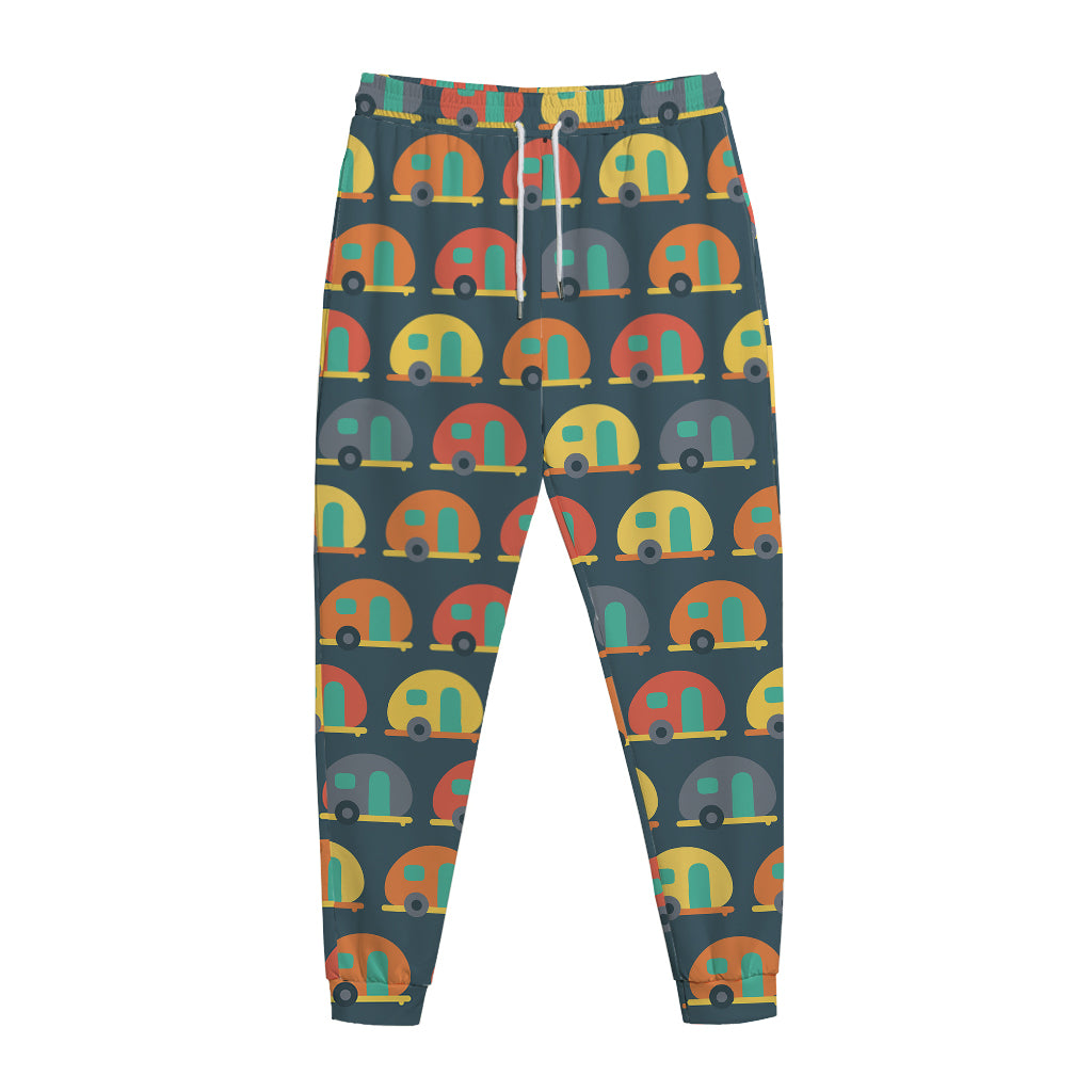Camping Van Pattern Print Jogger Pants
