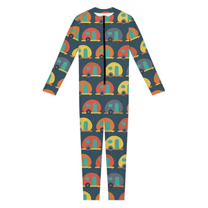 Camping Van Pattern Print Jumpsuit