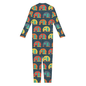 Camping Van Pattern Print Jumpsuit