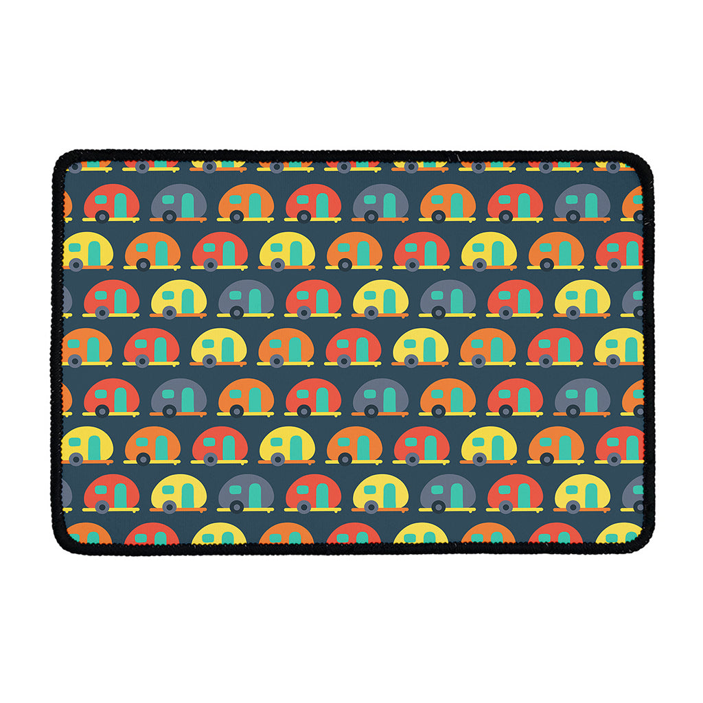 Camping Van Pattern Print Kitchen Mat