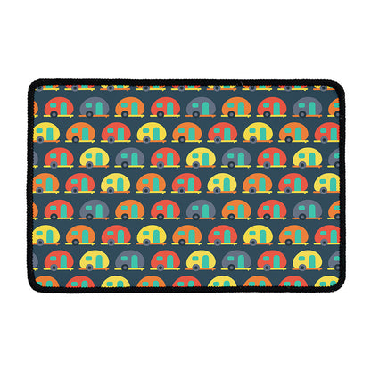 Camping Van Pattern Print Kitchen Mat