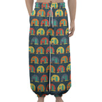 Camping Van Pattern Print Lantern Pants