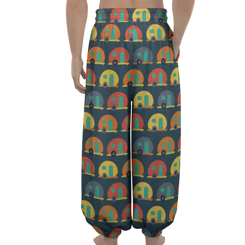 Camping Van Pattern Print Lantern Pants