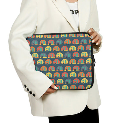 Camping Van Pattern Print Laptop Sleeve